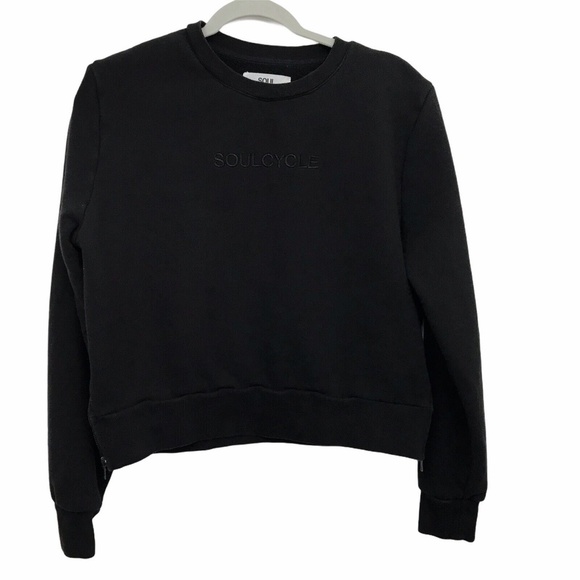 Soulcycle Sweatshirt Cropped Side Zippers Medium - Picture 1 of 7